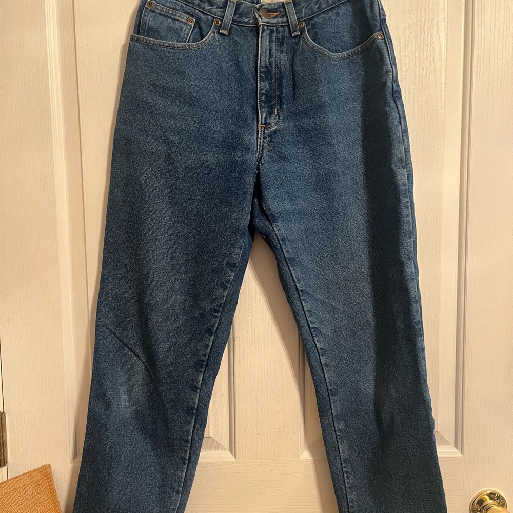 LL Bean Jeans Womens 10P Petite 10 Flannel Lined Original Fit HIgh Rise Mom